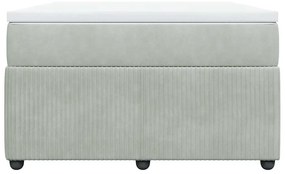 vidaXL Κρεβάτι Boxspring με Στρώμα Ανοιχτό Γκρι 120x200 εκ. Βελούδινο