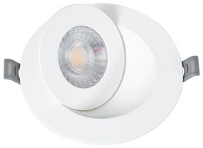 GloboStar LEXIS JOINT 60991 Χωνευτό LED Κινούμενο Spot Downlight 7W 660lm 45° AC 220-240V IP44 Φ12cm x Υ3.1cm - Στρόγγυλο - Λευκό - Θερμό Λευκό 2700K - Bridgelux Chip - TÜV Certified Driver - 5 Years Warranty