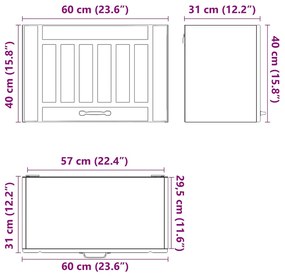 ντουλάπι τοίχου κουζίνας "Lucca" Λευκό κατασκευασμένο ξύλο - Λευκό