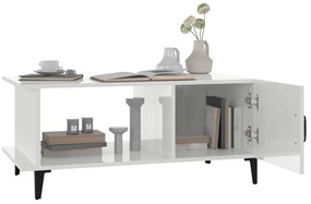 vidaXL Τραπεζάκι Σαλονιού Γυαλ. Λευκό 90x50x40 εκ. Επεξεργ. Ξύλο