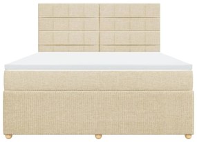 ΚΡΕΒΑΤΙ BOXSPRING ΜΕ ΣΤΡΩΜΑ ΚΡΕΜ 180X200 ΕΚ. ΥΦΑΣΜΑΤΙΝΟ 3294440