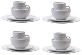 Artekko Dinnerware Λευκό Κεραμικό Σερβίτσιο Φαγητού (27x27x2)cm 16pcs Artekko 2137-CREA-DS