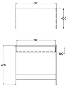 PRACTICO ΓΡΑΦΕΙΟ 1ΣΥΡΤΑΡΙ ΛΕΥΚΟ ΦΥΣΙΚΟ 80x40xH76cm - 24-0683