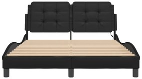 vidaXL Πλαίσιο Κρεβατιού με LED Χωρίς Στρώμα Zadar Μαύρο 120x200 εκ.