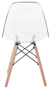 Καρέκλα Art Wood PC Clear 46x53x82cm (Σετ 4 ΤΕΜ)