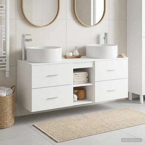 vidaXL Σετ Επίπλων Μπάνιου 3 τμχ. Λευκό 49,5 x 44,5 x 65,5 εκ