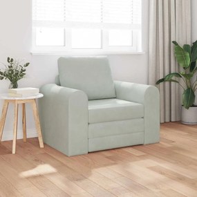 vidaXL Κρεβάτι Σαλονιού 2 σε 1 Ανοιχτό Γκρι 98x71x83 εκ. Βελούδο