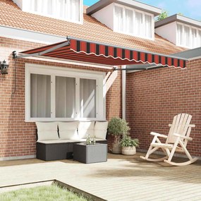 vidaXL Σκηνίτσα Αναδιπλούμενη Striped Πορτοκαλί, Καφέ 300 x 250 εκ