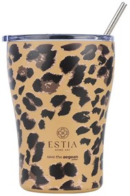 Ποτήρι - Θερμός Με Καλαμάκι Spotted Prowl Save The Aegean 01-31763 350ml Brown-Black Estia