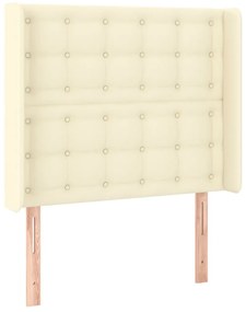 vidaXL Κεφαλάρι με Πτερύγια Κρεμ 103x16x118/128 εκ. Συνθετικό Δέρμα