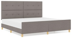 vidaXL Ταπέ Бεζ Κρεβάτι 200x200 εκ Υφάσματος