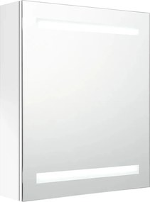 vidaXL Καθρέφτης Μπάνιου με Ντουλάπι &amp; LED Λαμπερό Λευκό 50x14x60 εκ.