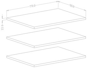 Ράφια ντουλάπας δίφυλλης Prime 3S 3τμχ-Leuko