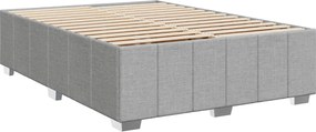 vidaXL Κρεβάτι box spring με στρώμα Ανοιχτό γκρι 140 x 200 cm Ύφασμα