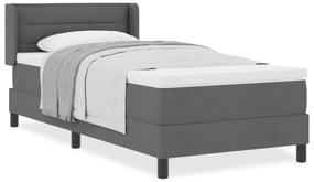vidaXL Κρεβάτι Box Spring με Στρώμα  - Σκούρο Γκρι, 80 x 200 cm, Ύφασμα.