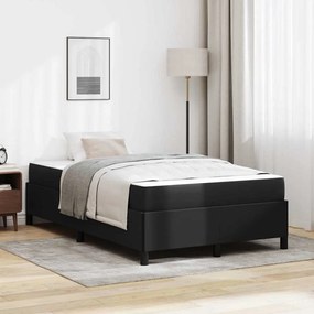 vidaXL Σκελετός κρεβατιού με στρώμα Μαύρο 120 x 190 cm Τεχνητό δέρμα