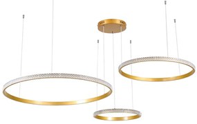 Φωτιστικό Οροφής Diamond Trio 61145 Led 120W Φ40-60-80cm Gold Matt GloboStar Αλουμίνιο