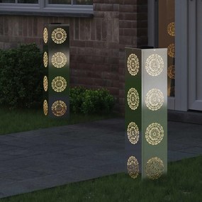 vidaXL Ηλιακό LED Φως Δρόμου 2 pcs Θερμό λευκό 18 x 18 x 80 εκ.