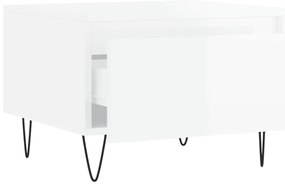 vidaXL Τραπεζάκια Σαλονιού 2 τεμ. Γυαλ. Λευκό 50x46x35 εκ. Επεξ. Ξύλο