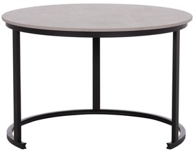 Τραπεζάκια σαλονιού TALOS Σετ 2 τμχ. Κεραμικό TOP με Όψη Γκρί Μαρμάρου Φ70 + Φ50εκ. 70x70x45.5 εκ.