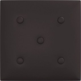vidaXL Κεφαλάρι Τοίχου 12 pcs Μαύρο 30 x 30 cm Τεχνητό Δέρμα