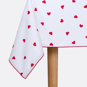 Τραπεζομάντηλο βαμβακερό με καρδιές, SCACCO