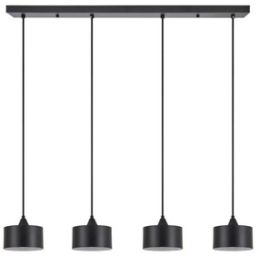 Φωτιστικό Οροφής - Ράγα Adept 77-9040 85x14x300cm 4xE27 60W Black Homelighting Metal