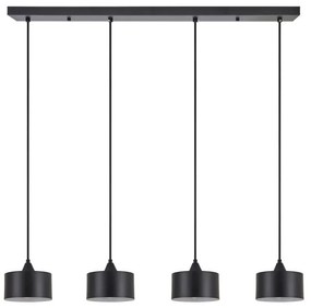 Φωτιστικό Οροφής - Ράγα Adept 77-9040 85x14x300cm 4xE27 60W Black Homelighting Μέταλλο