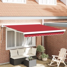 vidaXL Αυτόματη Ανασυρόμενη Τέντα Κόκκινη 300x250 εκ.