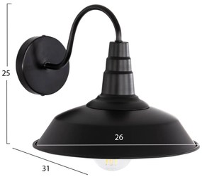 Απλίκα Τοίχου DONO C4478 Μέταλλο Μαύρο 26x31x25Υ εκ. 26x31x25 εκ.
