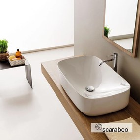 Scarabeo Moon Επικαθήμενος Νιπτήρας Πορσελάνης 70x42εκ White