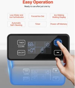 VEVOR Undercounter Ice Maker 80 Lbs/Day Built-in Ice Machine with Reversible Door