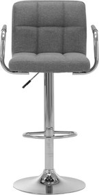 vidaXL Σκαμπό Μπαρ Ανοιχτό Γκρι Υφασμάτινο