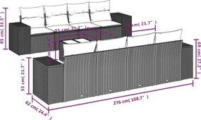 vidaXL Σαλόνι Κήπου Σετ 9 τεμ. Καφέ από Συνθ. Ρατάν με Μαξιλάρια