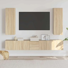 vidaXL Σετ Επίπλων Τηλεόρασης 5 Τεμαχίων Sonoma Δρυς Επεξ. Ξύλο