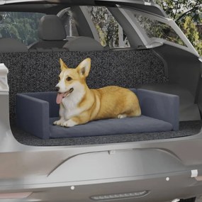 vidaXL Κάθισμα Αυτοκινήτου Σκύλου Γκρι 70 x 45 εκ. Όψη Λινού