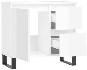 vidaXL Ντουλάπι Μπάνιου Γυαλιστερό Λευκό 65x33x60 εκ. Επεξεργ. Ξύλο