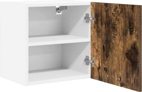 vidaXL Κρεμαστό ντουλάπι με αποθήκευση 2 pcs Καπνιστός Δρυς και Λευκό