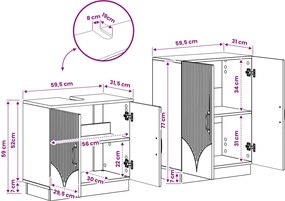 vidaXL Σετ Ντουλαπιών Μπάνιου 2 Τεμαχίων HOORN Artisan Δρυς