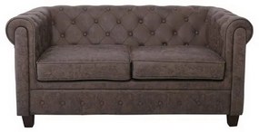 Καναπές Διθέσιος Chesterfield-W Ε9420,23 153x82x80cm Antique Brown Fabric