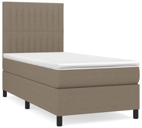 Κρεβάτι Boxspring με Στρώμα Taupe 80x200 εκ. Υφασμάτινο - Μπεζ-Γκρι