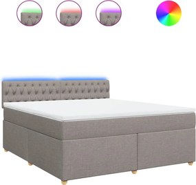 vidaXL Κρεβάτι Boxspring με Στρώμα Taupe 180x200 εκ. Υφασμάτινο
