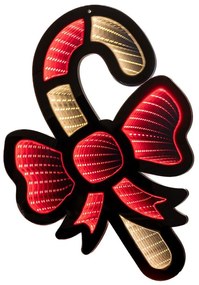 Χριστουγεννιάτικη Διακοσμητική Φιγούρα Κρεμαστή Φωτιζόμενη Infinity Light Μπαστούνι 85833 35x45cm Yellow-Red