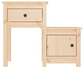 vidaXL Κομοδίνα 2 τεμ. 79,5 x 38 x 65,5 εκ. από Μασίφ Ξύλο Πεύκου