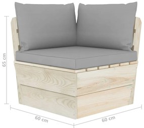vidaXL Καναπές Κήπου Γωνιακός από Παλέτες Εμποτισμένο Ξύλο Ερυθρελάτης