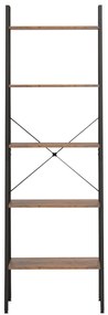 vidaXL Ραφιέρα 5 Επιπέδων Σκούρο Καφέ &amp; Μαύρο 56 x 35 x 174 εκ.