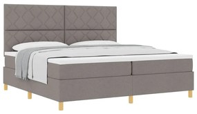 vidaXL Κρεβάτι με ελατήρια με στρώμα Taupe 200 x 200 cm ύφασμα
