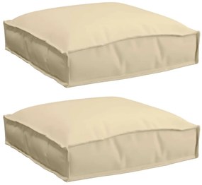 vidaXL Μαξιλάρι παλέτας για κάθισμα 2 pcs Μπεζ 40 x 40 x 8 εκ.