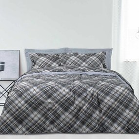 Σεντόνια Happy 9595 (Σετ 4τμχ) Grey-Ciel Das Home Queen Size 240x260cm 100% Βαμβάκι