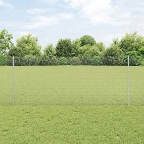 vidaXL Φράχτης με Στήλες. Ασημί 1 x 50 m Ατσάλι